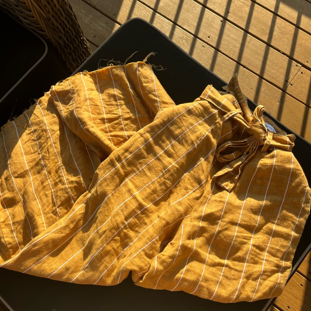 Yellow flowy pants